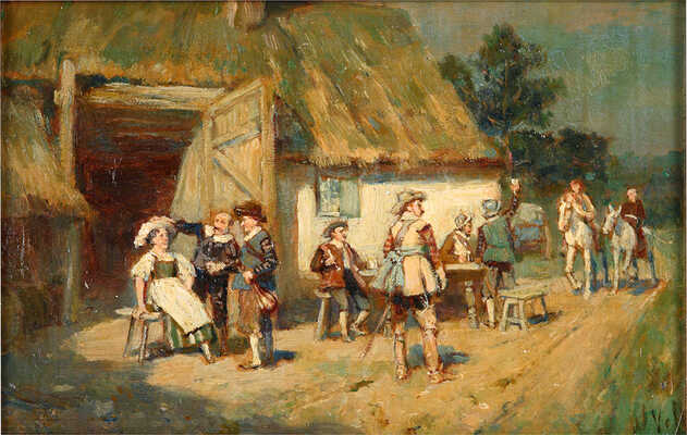 Фельтен Вильгельм Францевич. Жанровая сцена у постоялова двора